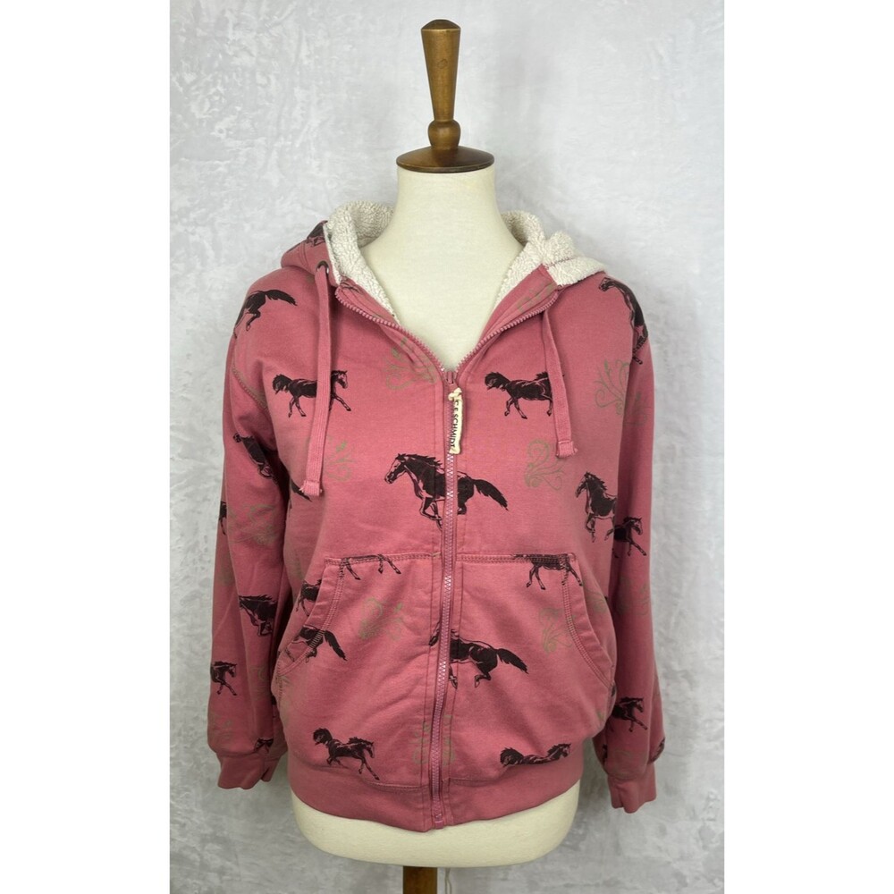 C.E. Schmidt Workwear Women's Jacket Sherpa Lined Full Zip Horses Size M 10-12